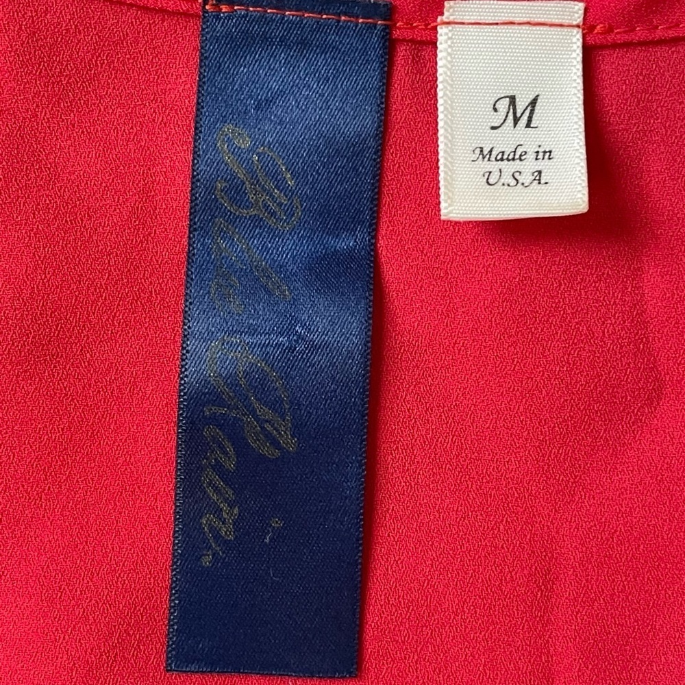 Women’s blouse Blue & White Striped Nautical Top with Red colorblock size medium - Picture 4 of 6